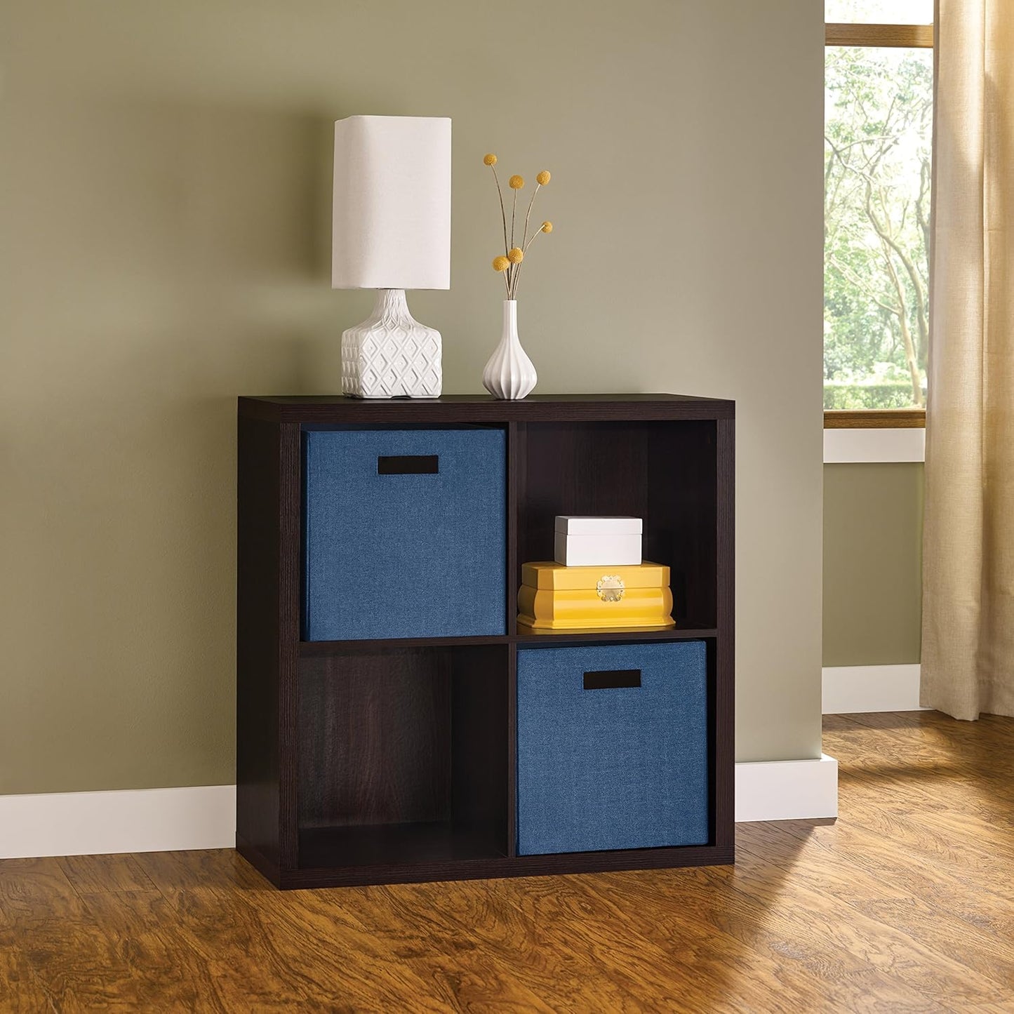 ClosetMaid 4108 Decorative 4-Cube Storage Organizer, Black Walnut