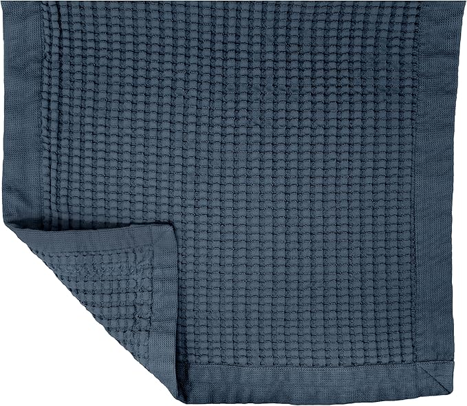 GILDEN TREE Bathroom Mat Absorbent Cotton Quick Dry for Shower, Bath & Bathtub Washable Thin, Modern Style (Midnight Blue)