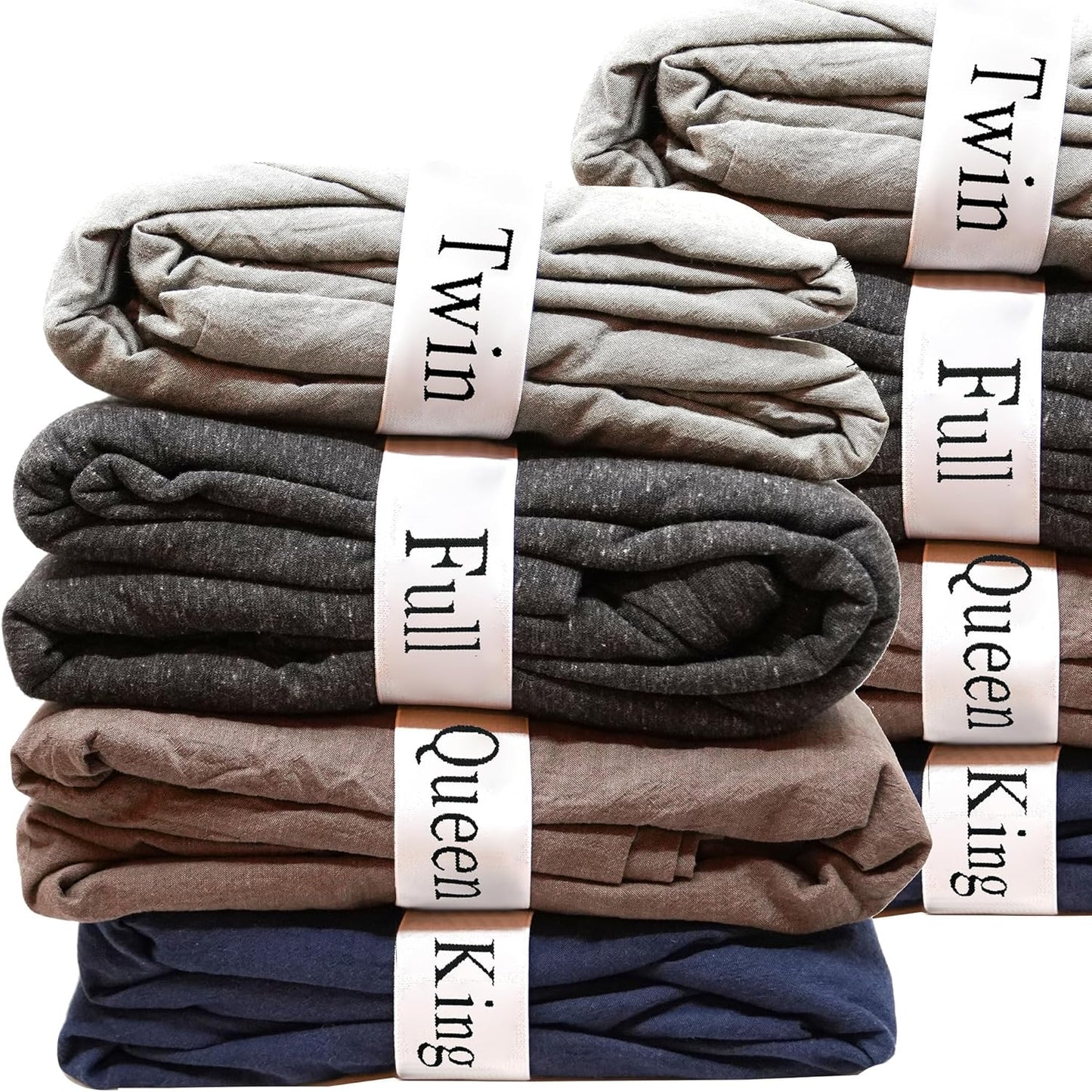 ECOHomes Bed Sheet Organizer and Storage Size Label Bands | Bed Sheets Set Organizers for Linen Closet Organization - Elastic Bedding Band Labels for Organizing Bedsheet (Mix 8PCs Pack | Simple)