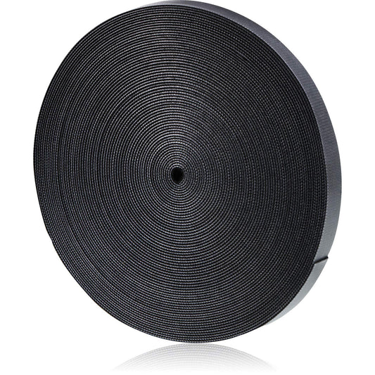 WILLBOND 3/4 Inch x 90ft Fastening Tape Cable Ties Reusable Fastening Nylon Tape Double Side Hook Roll Hook and Loop Straps Wires Cords Management Wire Organizer Straps (Black)