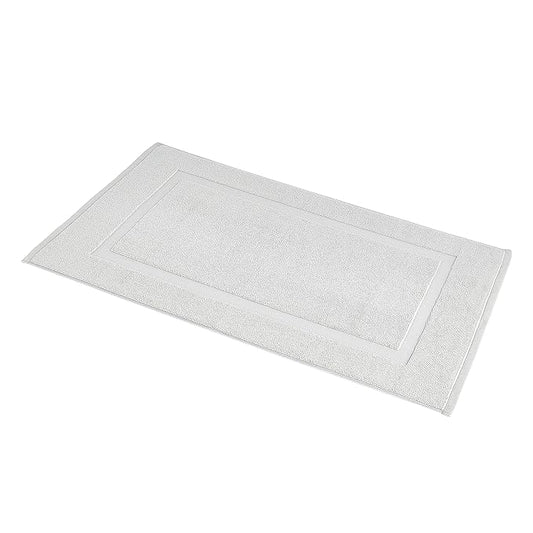 Amazon Basics Banded Bathroom Bath Rug Mat, Soft Silver, 31 inches L x 20 inches W
