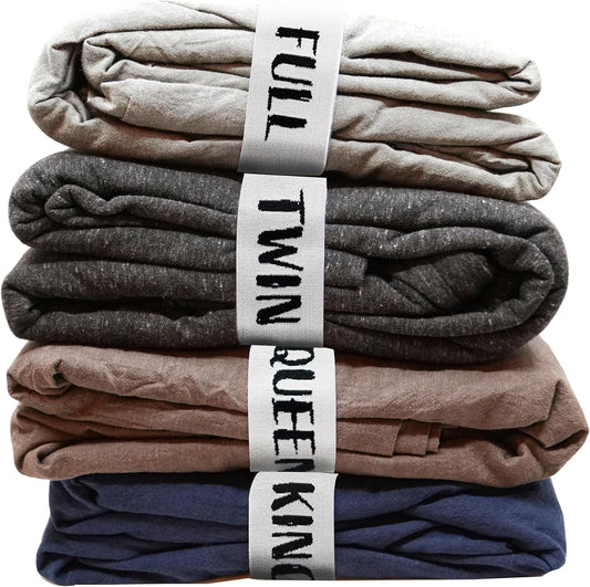 ECOHomes Bed Sheet Organizer and Storage Size Label Bands | Bed Sheets Set Organizers for Linen Closet Organization - Elastic Bedding Band Labels for Organizing Bedsheet (Blanket 2 PCs Pack | White)