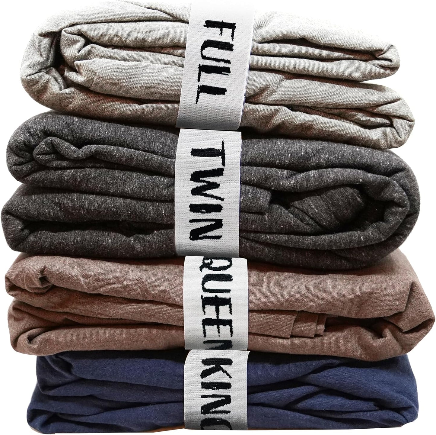 ECOHomes Bed Sheet Organizer and Storage Size Label Bands | Bed Sheets Set Organizers for Linen Closet Organization - Elastic Bedding Band Labels for Organizing Bedsheet (Full 2 PCs Pack | White)