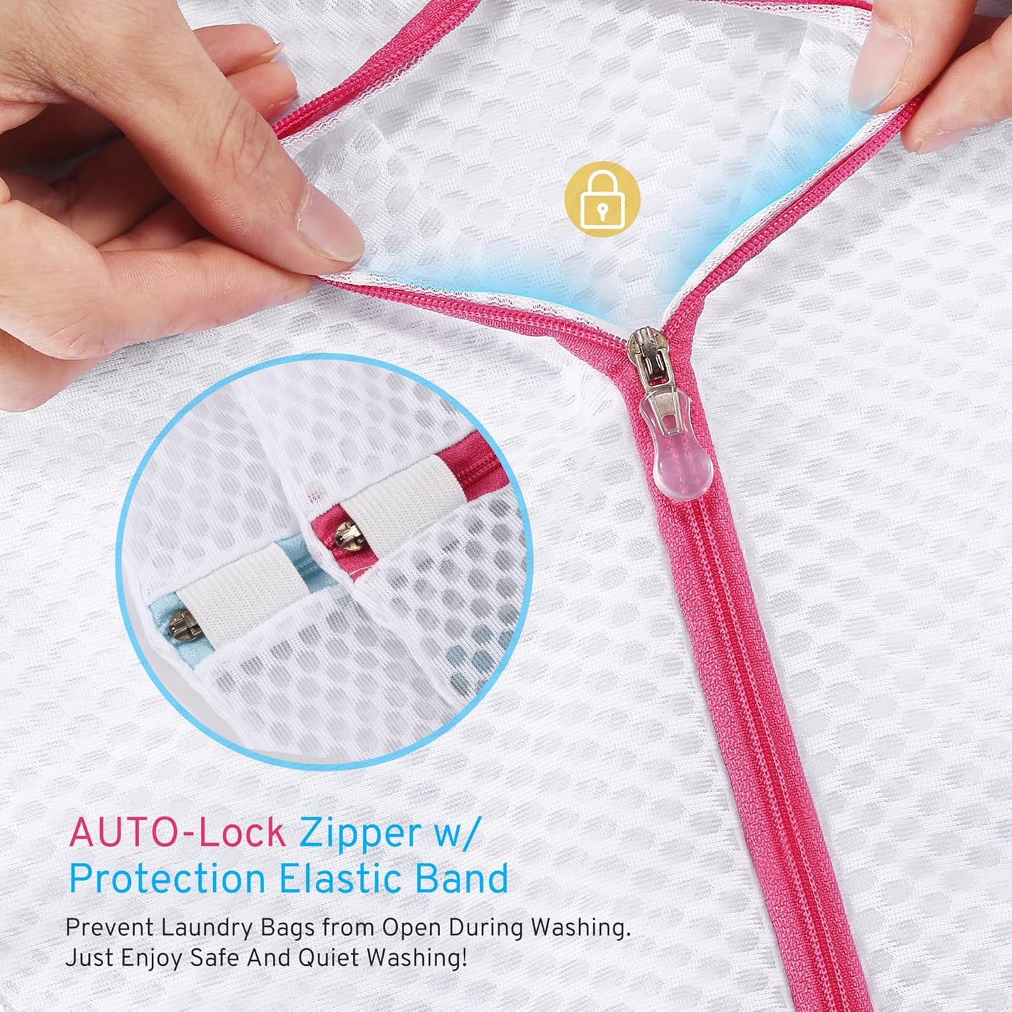 2nd Gen Honeycomb Mesh Laundry Bags for Delicates, Lingerie Bags for Washing Delicates, Travel Storage Organize Bag, Clothing Washing Bags for Blouse, Bra, Hosiery, Underwear and More(3 Pcs, 1L,1M,1S)