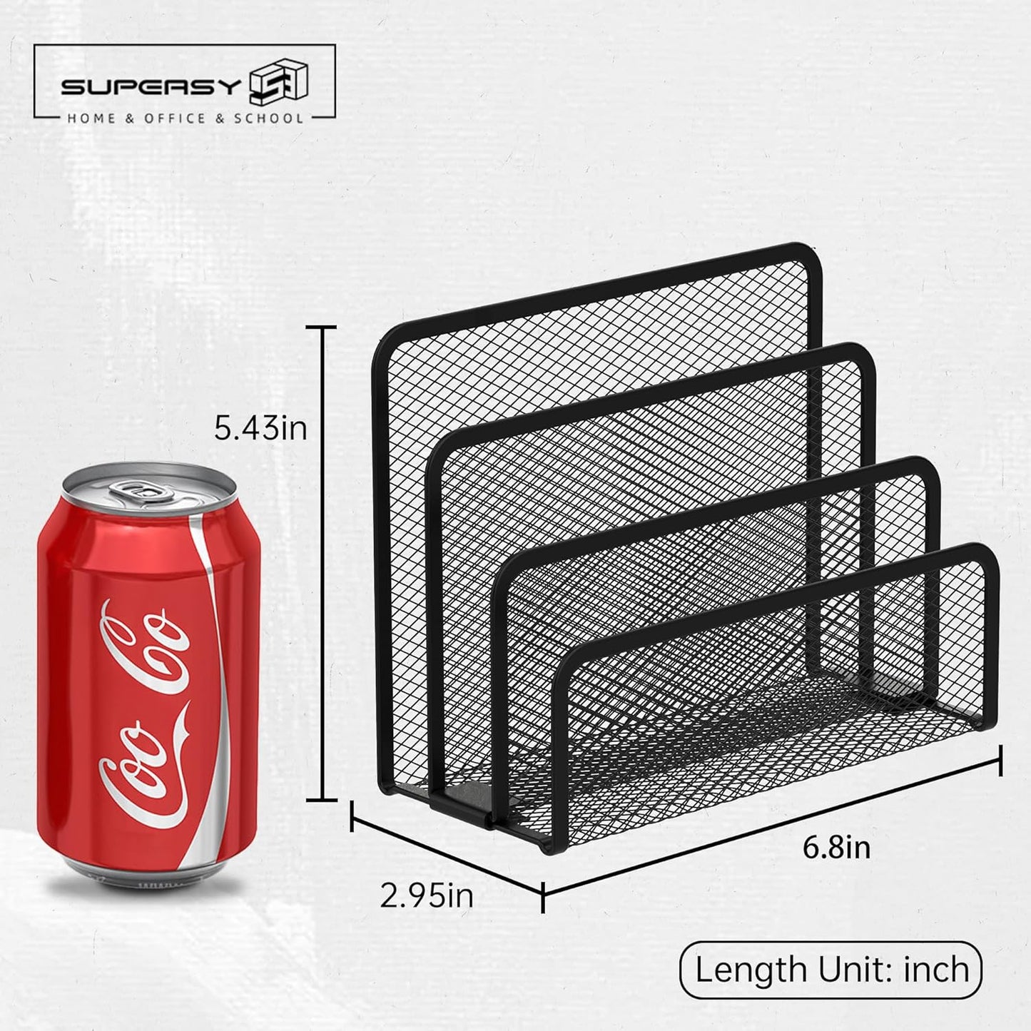 SUPEASY Mail Organizer for Desk, Mesh Metal Mail Holder Countertop with 3-Slot, Letter Sorter File Holder, Office Envelope Organizer for Mails (Black)