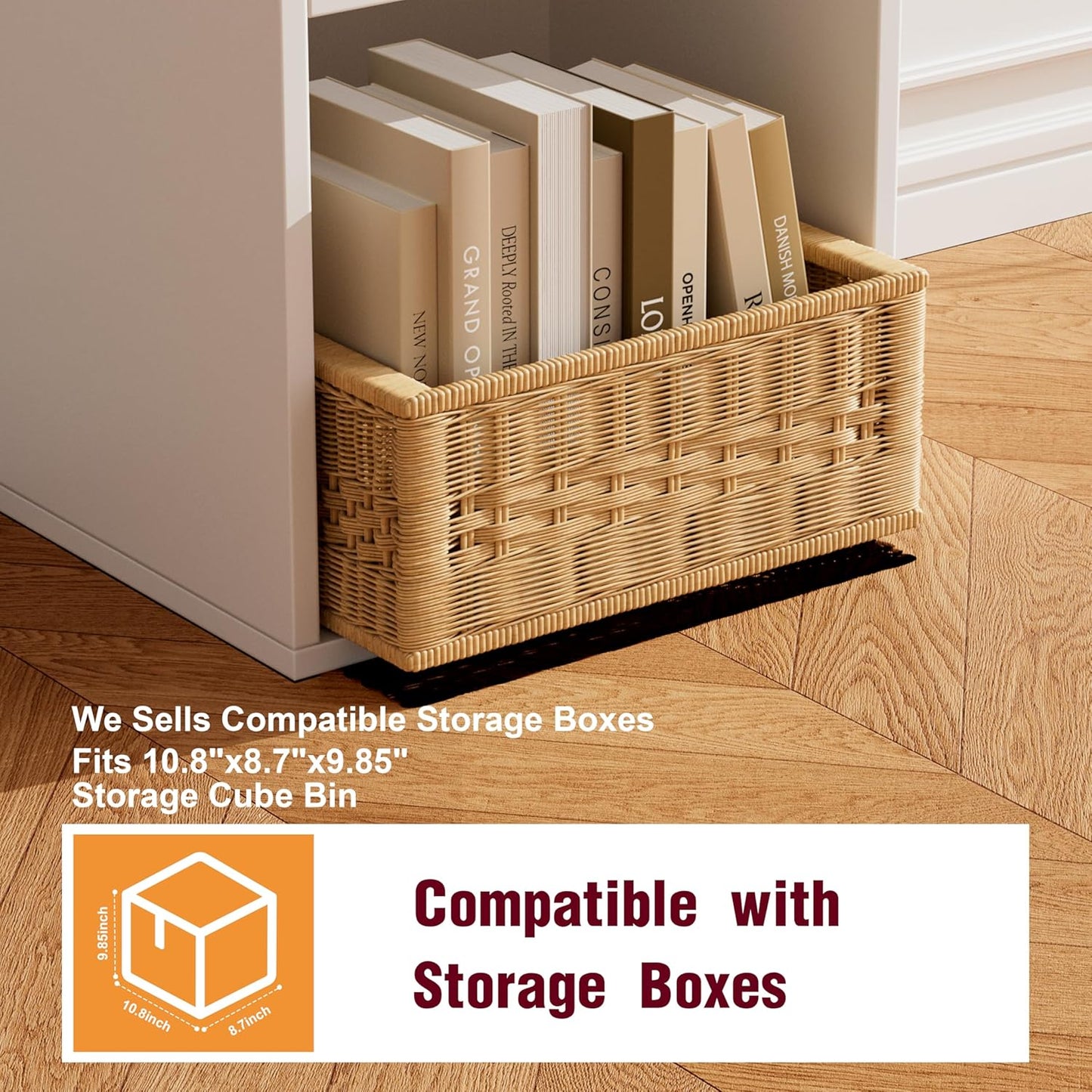 Bookshelf, Wooden Cube Storage Organizer with 11" Open Cubes, Stackable Modular Bookcase for Room Divider Storage, Book Shelf for for Living Room, Bedroom, Office (White, 2-Cube)