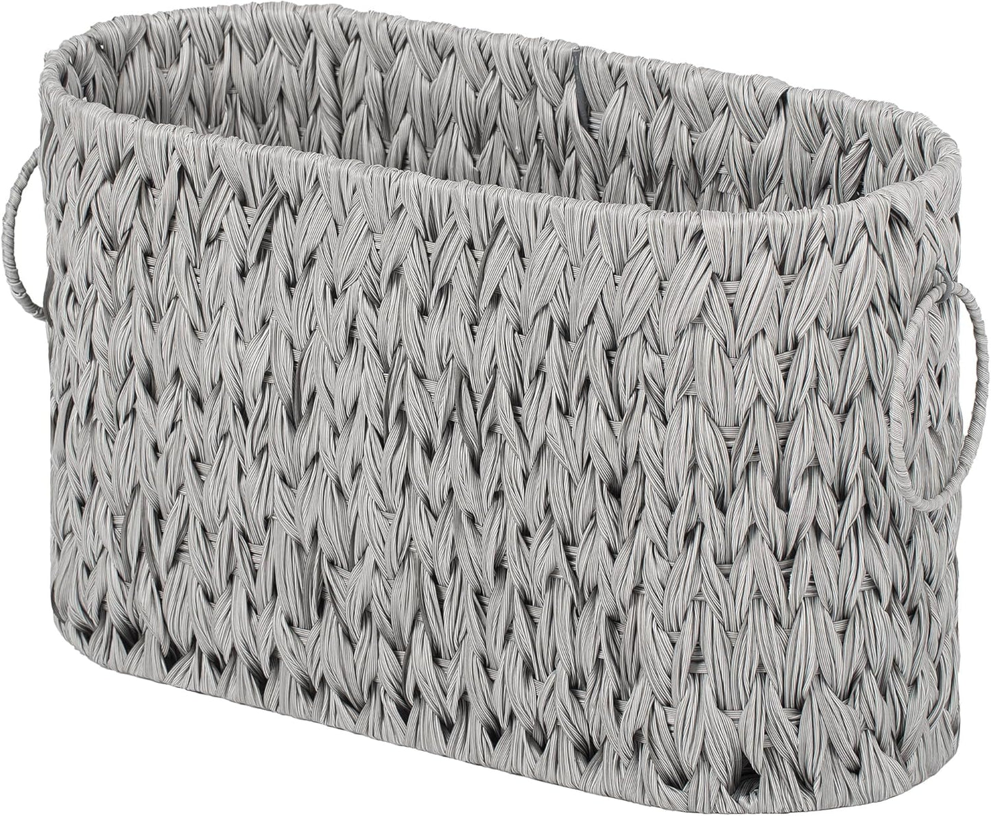 GRANNY SAYS Toilet Paper Storage, Toilet Paper Basket for Bathroom, 6 Mega Rolls Organizer Free Standing, Wicker Basket for Bathroom Storage, Grey