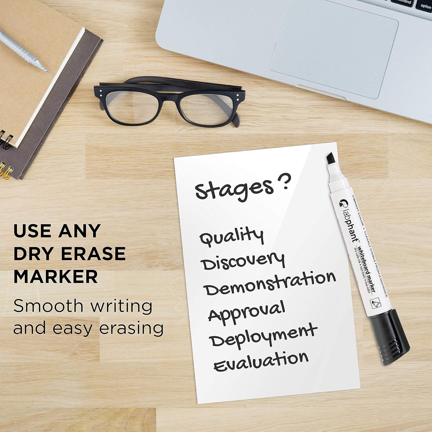 Dry Erase Sticky Notes - 10 Pack of 4x6 Inch; Adhesive Free Reusable Whiteboard Stickers for Smooth Surfaces; No More Paper Post Notes - Reusable Home and Office Product (White, 4 x 6)