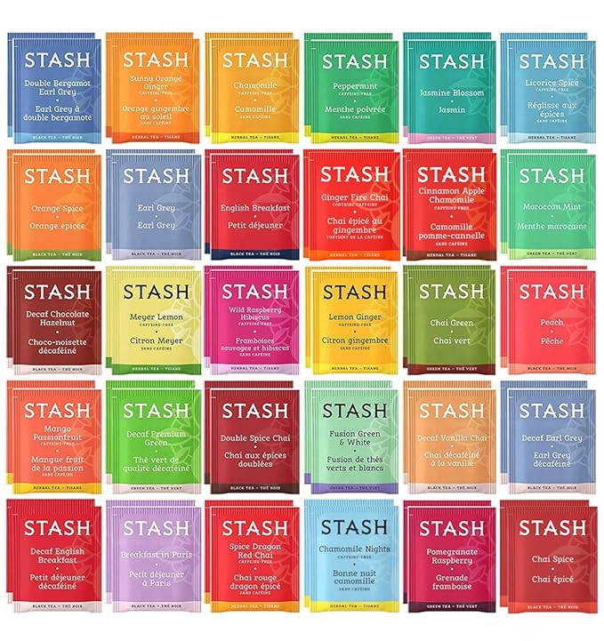 Stash Tea Bags Sampler Assortment Box (52 Count) 30 Different Flavors Gifts for Her Him Women Men Mom Dad Friends Coworkers Family
