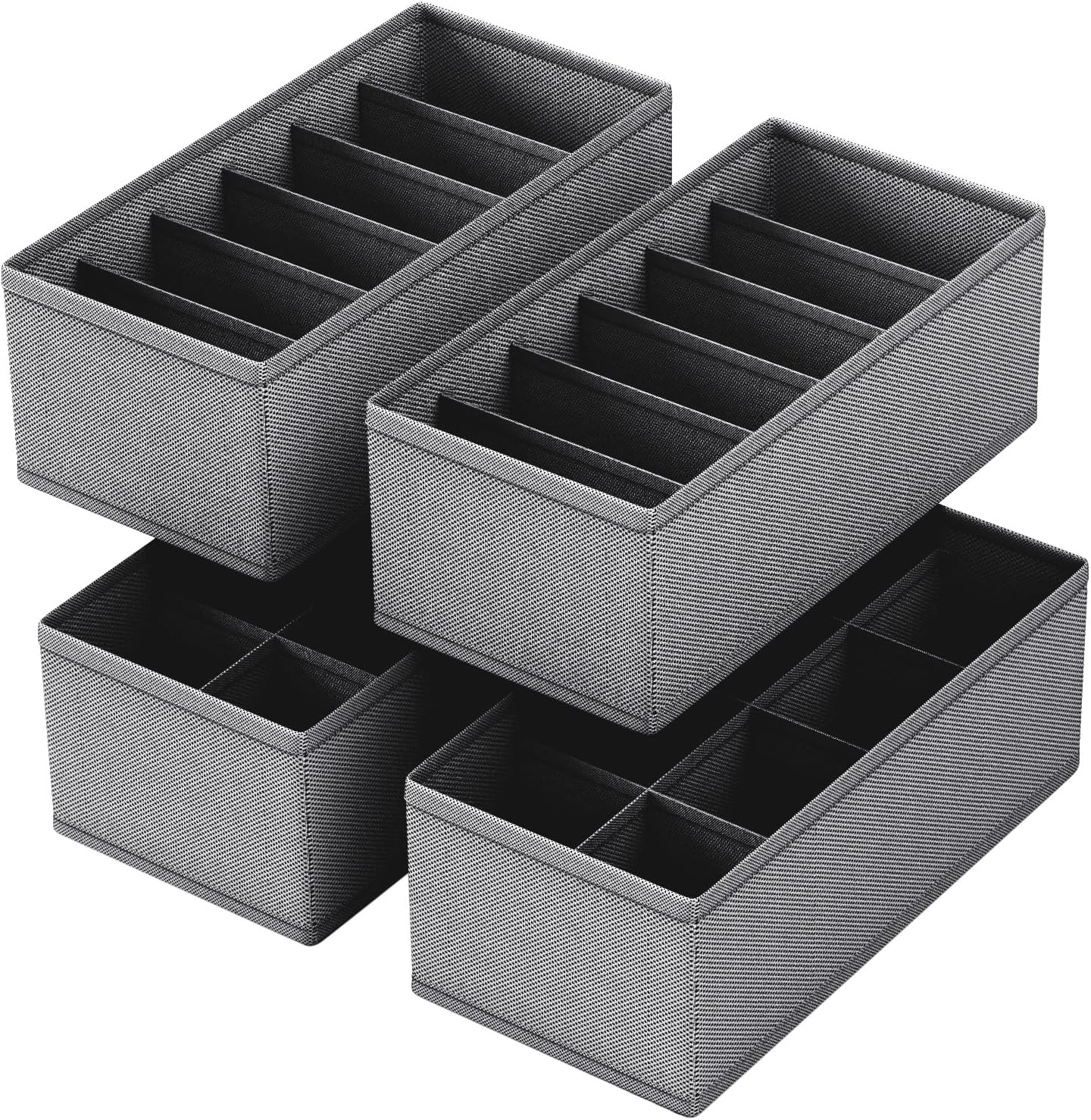 4 PACK Sock Underwear Drawer Organizer Dividers, Collapsible Cabinet Closet Storage Boxes for Clothes, Socks, Lingerie, Underwear, Tie, Belt,Bedroomedroom