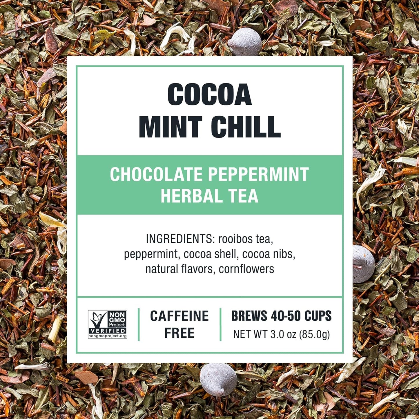 Tiesta Tea - Cocoa Mint Chill Loose Leaf Tea, Chocolate Peppermint Herbal Rooibos Blend, Non-Caffeinated, Brew Hot or Iced, Refillable Tin, Makes Up to 50 Cups, 3 Ounce