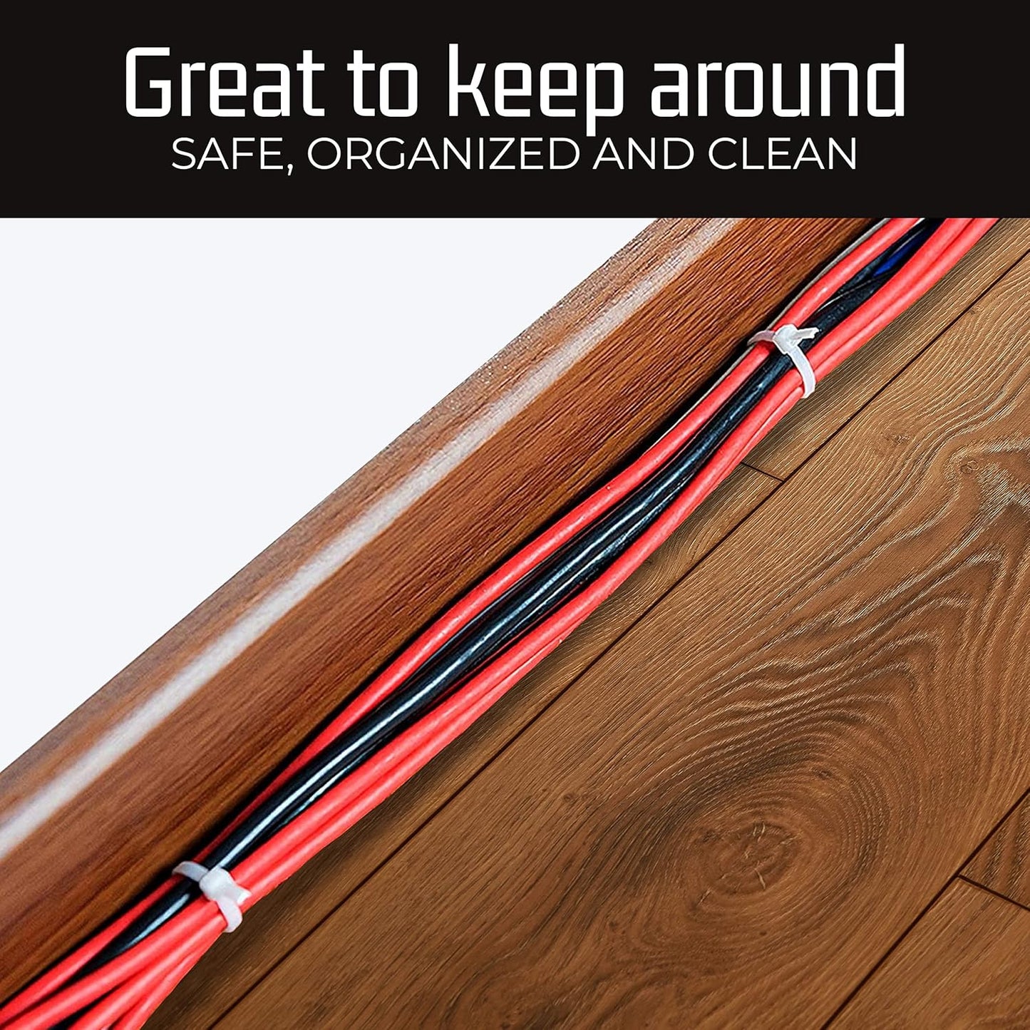 Bolt Dropper 15-Inch White Zip Cable Ties - Pack of 100 Heavy Duty Self-Locking Nylon Wire Ties - 120 lbs Tensile Strength for Indoor and Outdoor Use - Durable, UV and Temperature Resistant Zip Ties