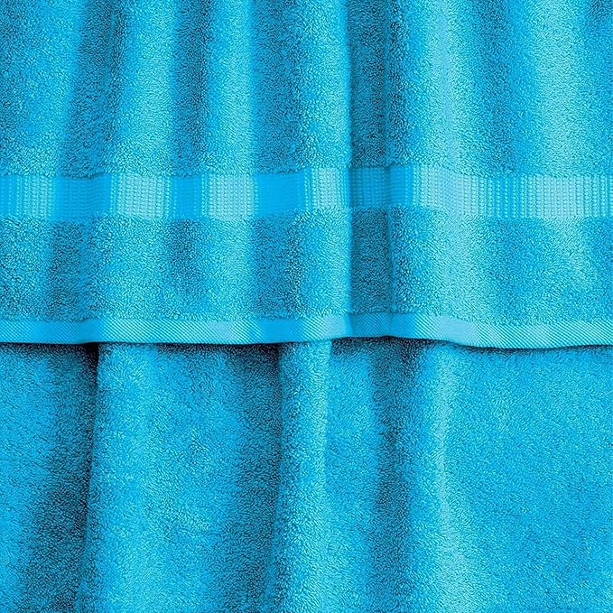 SALBAKOS 100% Turkish Cotton Hand Towel Set of 6 16x30 inch | Heirloom Quality | Hotel & Spa Collection | Ultra Soft, Super Absorbent, Long Lasting Hand Towels | Made in Turkey (Aqua, 6 Hand Towels)