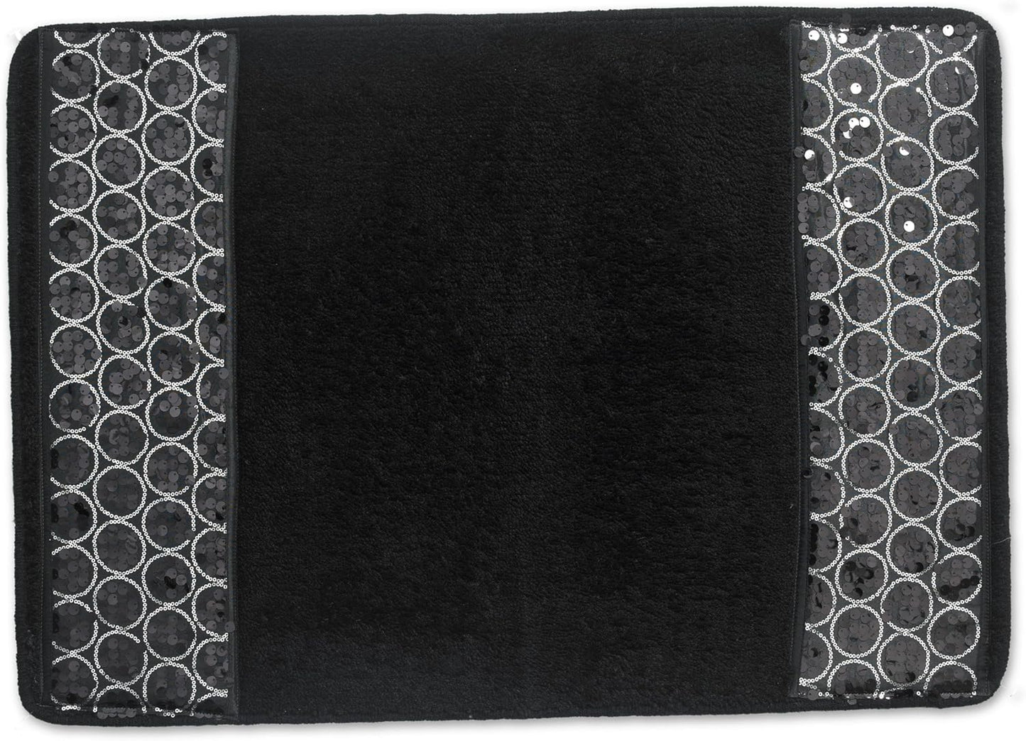 Zahari Home Sinatra Black Bathroom Rug Classic Luxury Bath Rug Contemporary Decor Black Bath Mat for Shower Unique Design Stylish Bathroom Rug Bath Shower Tub Decor Bling