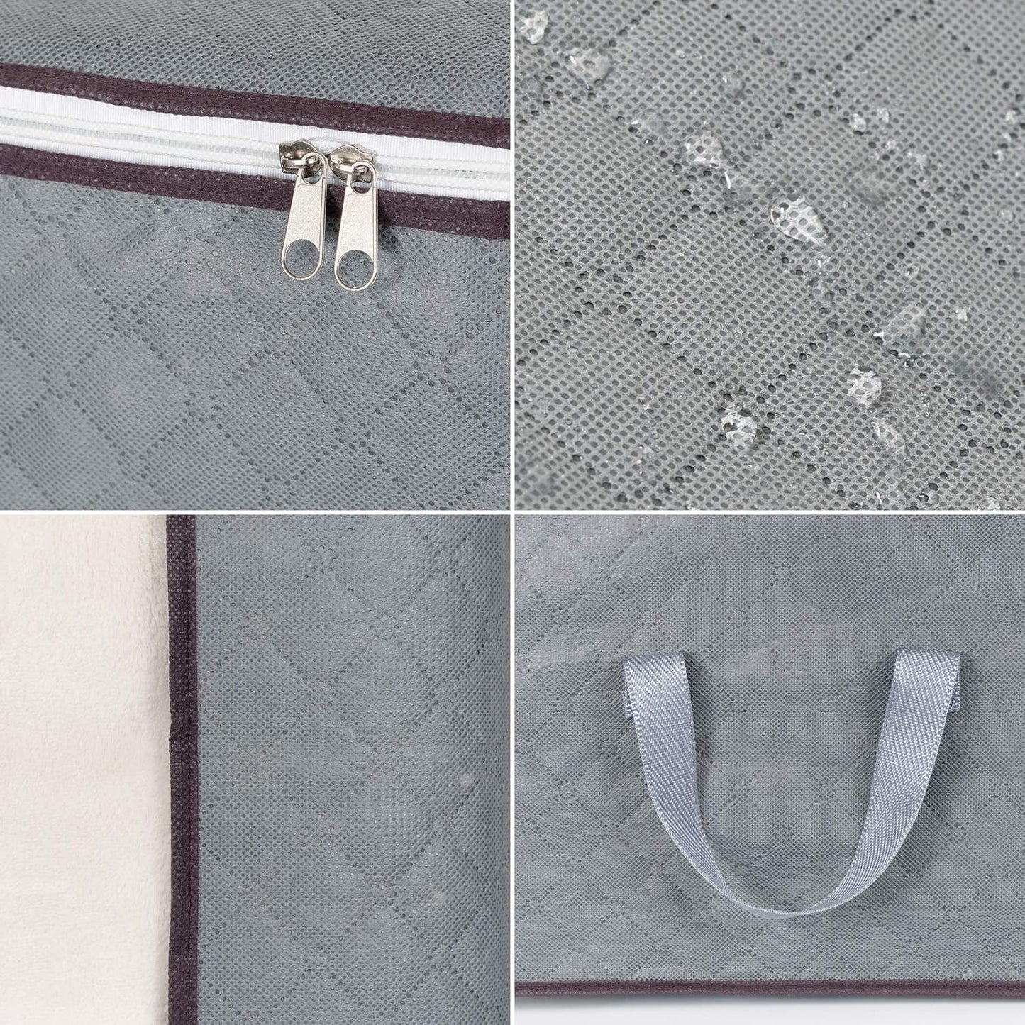 combocube 3Pcs Zippered Storage Bag for Closet King Comforter, pillow, quilt, bedding, Clothes, Blanket Organizers with Large Clear Window & Carry Handles Space Saver