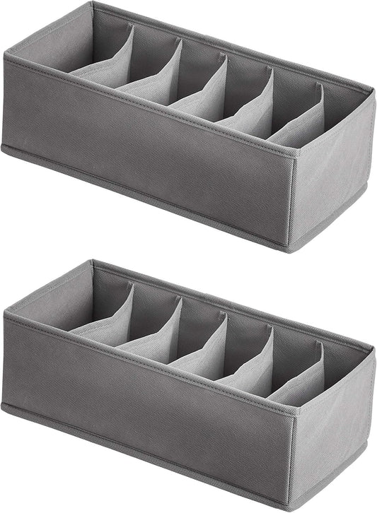 Amazon Basics Underwear Dresser Drawer Organizers, Pack of 2, Gray