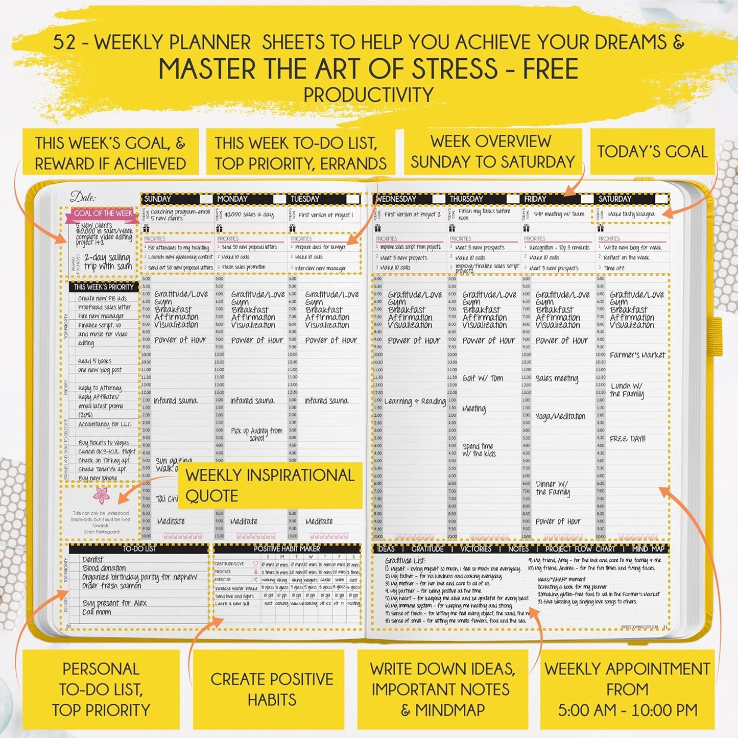 2026 Planner Weekly and Monthly | Law of Attraction Planner with Panduo App | A 12 Month Journey for Productivity, Gratitude & Goal Setting | Includes Foldable Vision Board, Gift Box & Stickers