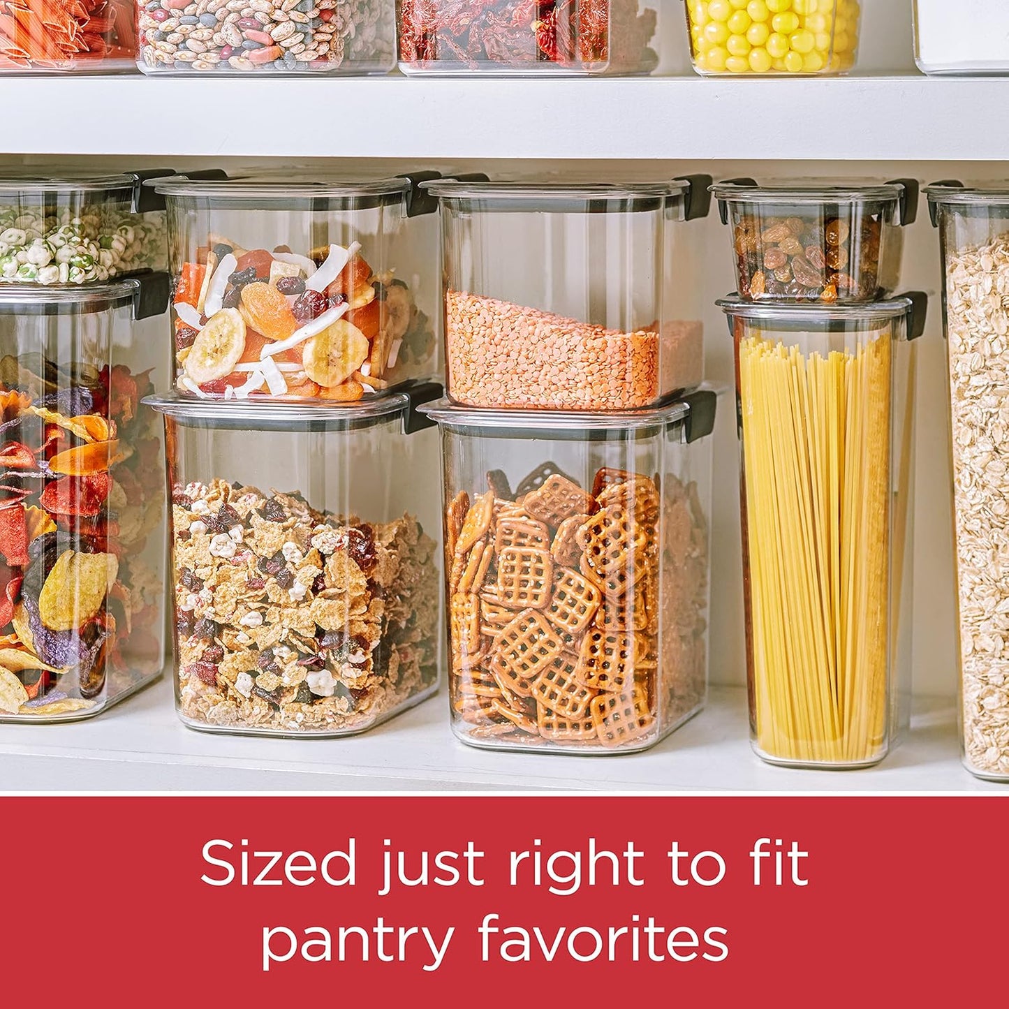 Rubbermaid Brilliance Pantry Food Storage Container Set, BPA-Free, Airtight & Leak-Proof, Clear, 8-Piece, Dishwasher Safe