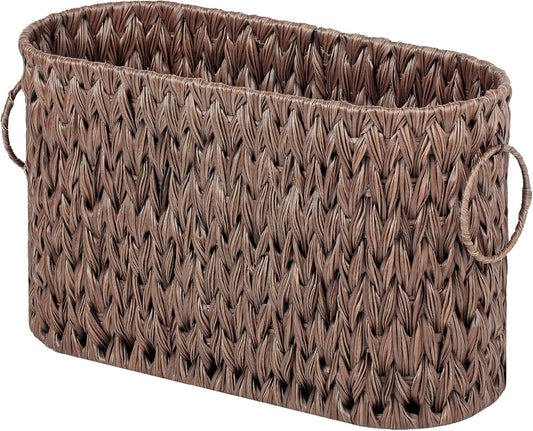 GRANNY SAYS Toilet Paper Storage, Toilet Paper Basket for Bathroom, 6 Mega Rolls Holder with Storage, Waterproof Bathroom Storage Baskets, Brown