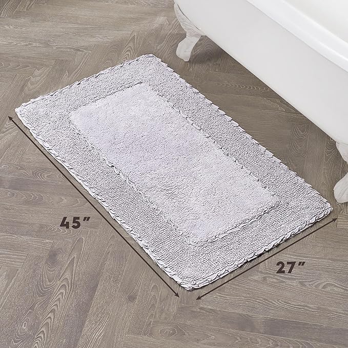 Laura Ashley Ruffle Border Purple 27"x 45" 100% Cotton Bath Rug