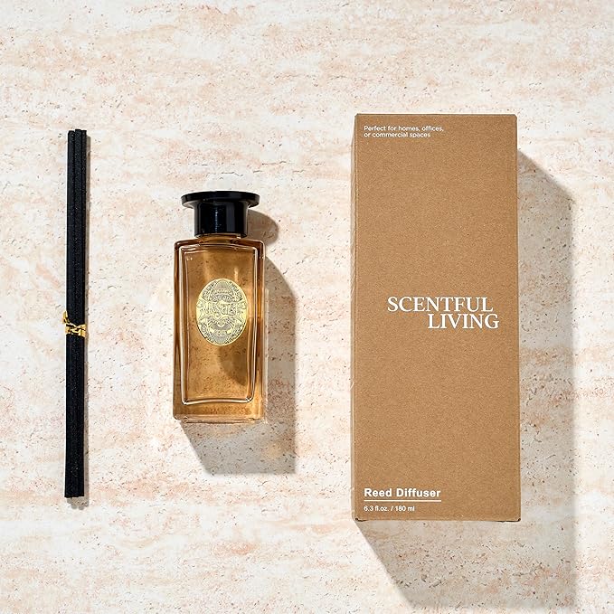 M&SENSE 6.3 oz Large Reed Diffuser Set | Sea Island Cotton Scent Oil Diffuser with Sticks | Hotel Collection Non-Toxic Essential Oil |for Bedroom Bathroom Living Room