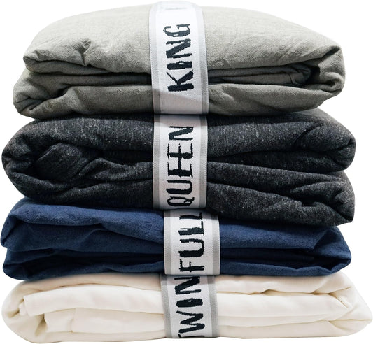 ECOHomes Bed Sheet Organizer and Storage Size Label Bands | Bed Sheets Set Organizers for Linen Closet Organization - Elastic Bedding Band Labels for Organizing Bedsheet (Full 2PCs Pack | White)