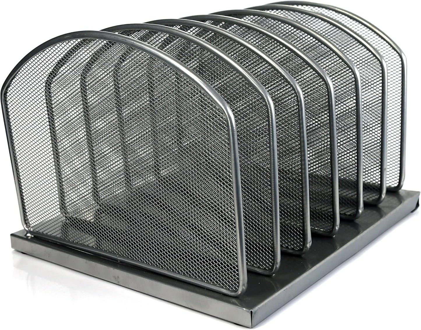 Huron 6-Slot Vertical Organizer, Black Steel Mesh