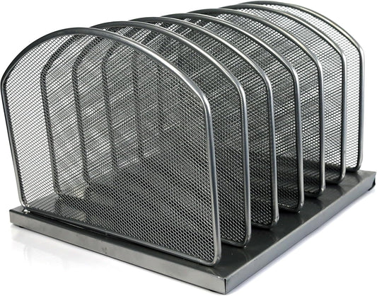 Huron 6-Slot Vertical Organizer, Black Steel Mesh
