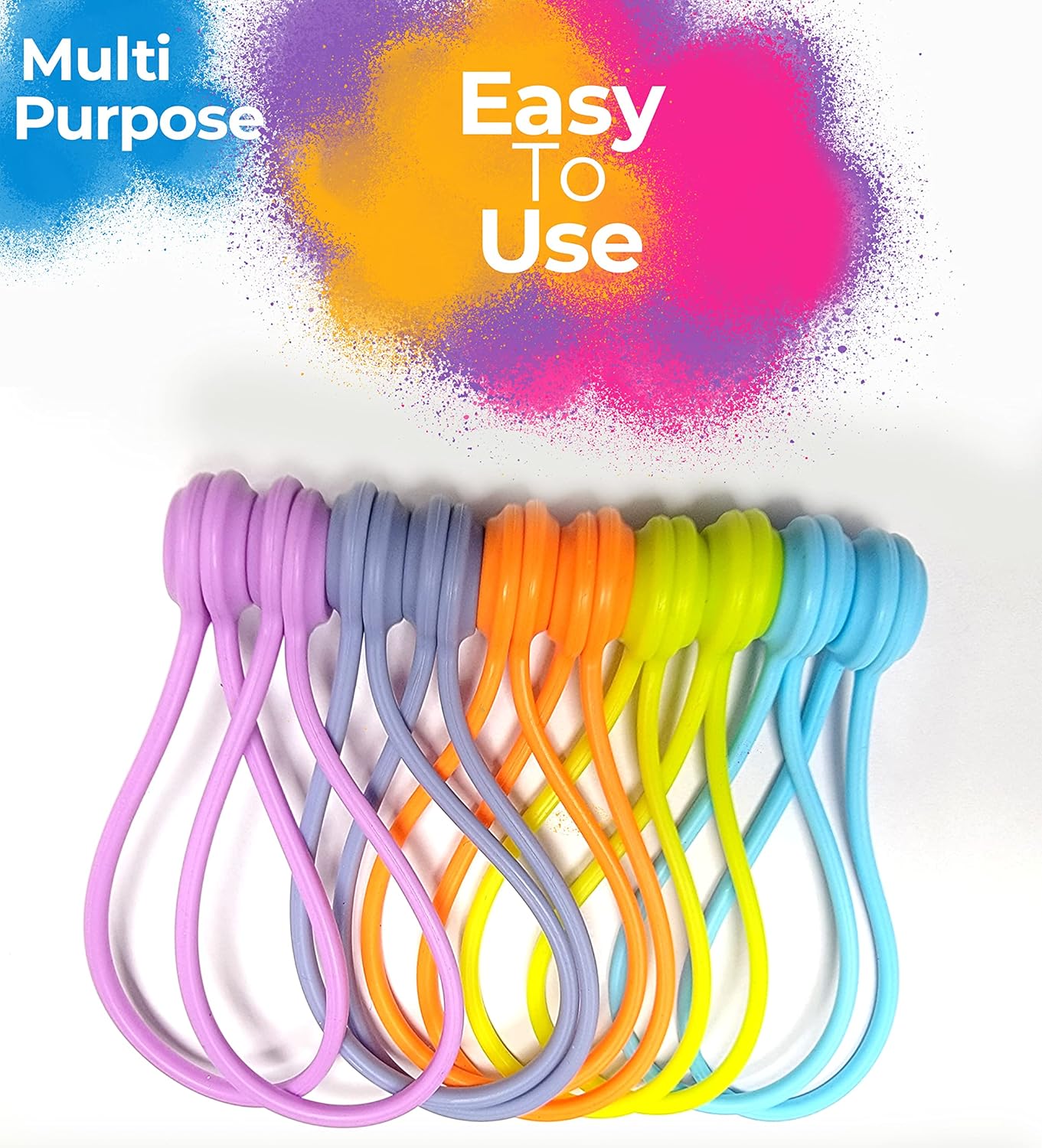 20 Pack Reusable Silicone Magnetic Cable Ties Twist Ties for Home/Office Cord Wrap, Cable Organizer, Magnetic Cord Holder, Cable Organizer Fridge Magnets - Perfect Smart Home Gadgets! 10 COLORS