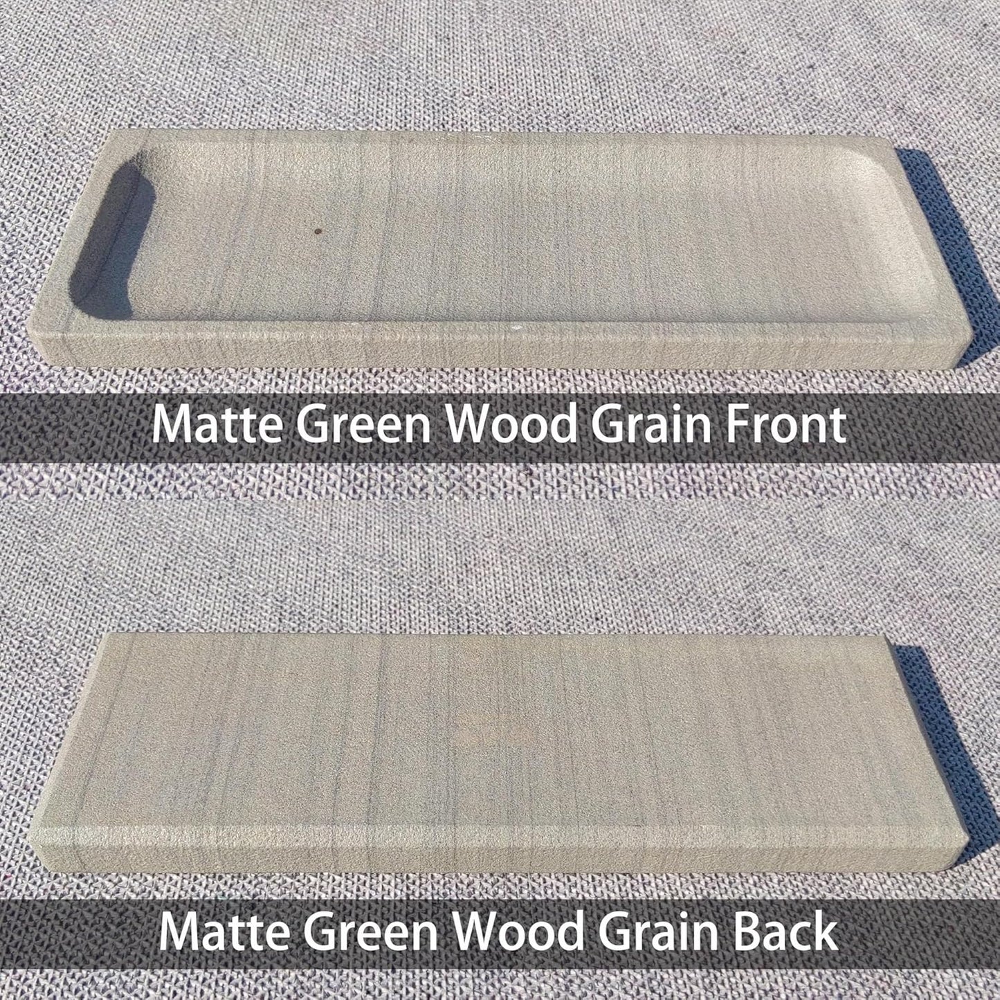 10.6" x 3.5" Sandstone Bathroom Vanity Tray: Organizer for Bathroom Kitchen Dresser Makeup Desk Entryway Decor, Green Wood Grain