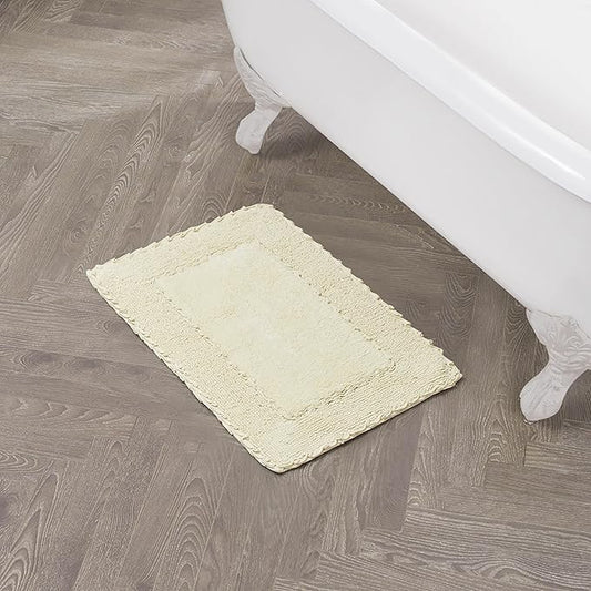 Laura Ashley Ruffle Border 100% Cotton Bath Rug, Yellow, 17"x 24"