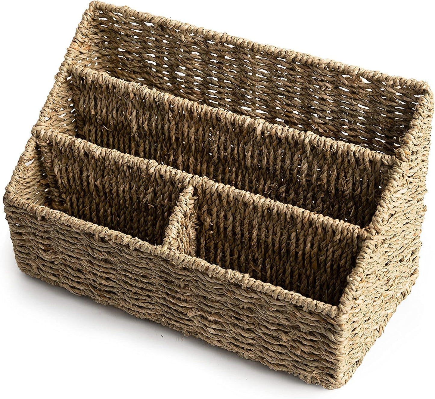 KOLWOVEN Magazine Display Holder- Mail Organizer Countertop- Mail Holder l Bill Sorter Organizer For Desk And Home Boho Rack Storage Organizer