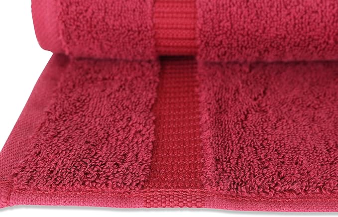 SALBAKOS 100% Turkish Cotton Hand Towel Set of 6 16x30 inch | Heirloom Quality | Hotel & Spa Collection | Ultra Soft, Super Absorbent, Long Lasting Hand Towels | Made in Turkey (Wine, 6 Hand Towels)
