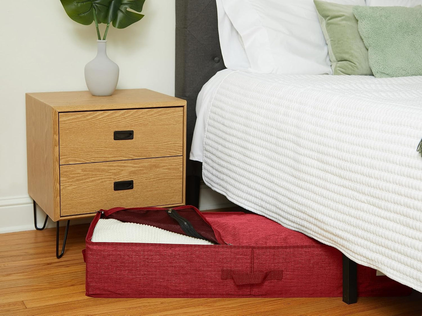 Covermates Keepsakes - Underbed Storage Bag - ID Window - Reinforced Handles - Indoor Storage, Red Heather