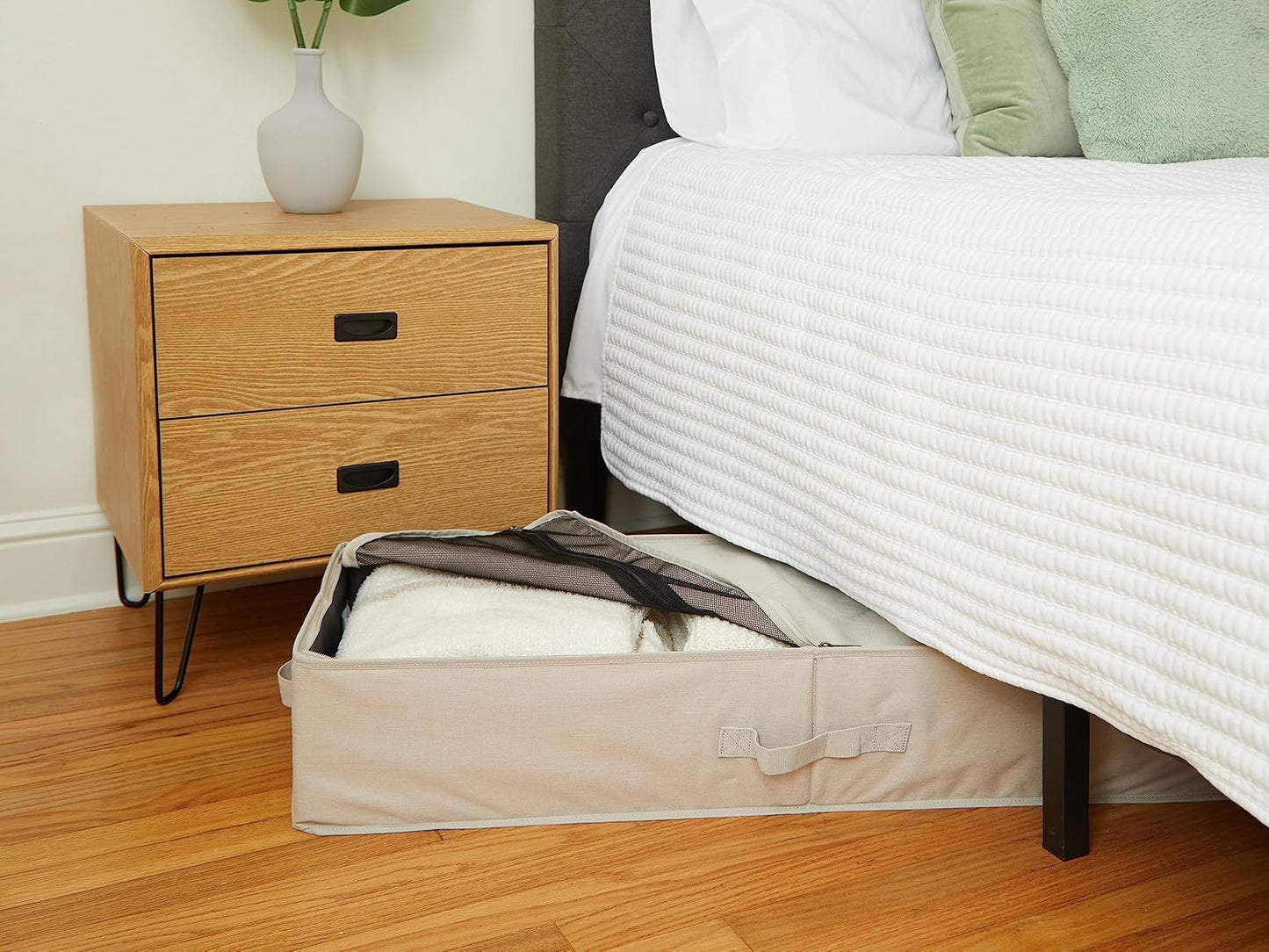 Covermates Keepsakes - Underbed Storage Bag - ID Window - Reinforced Handles - Indoor Storage, Beige Heather