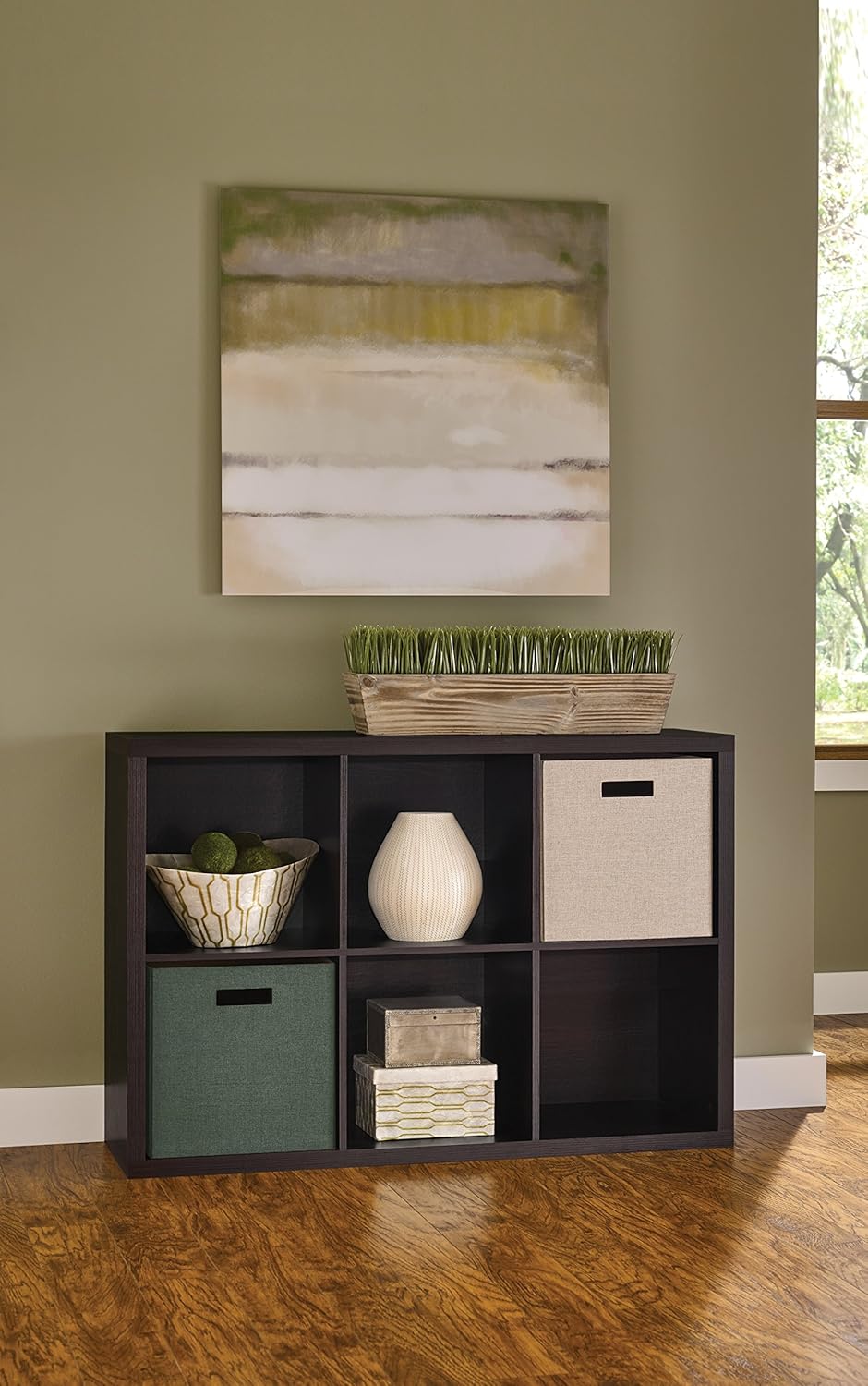 ClosetMaid 4109 Decorative 6-Cube Storage Organizer, Black Walnut