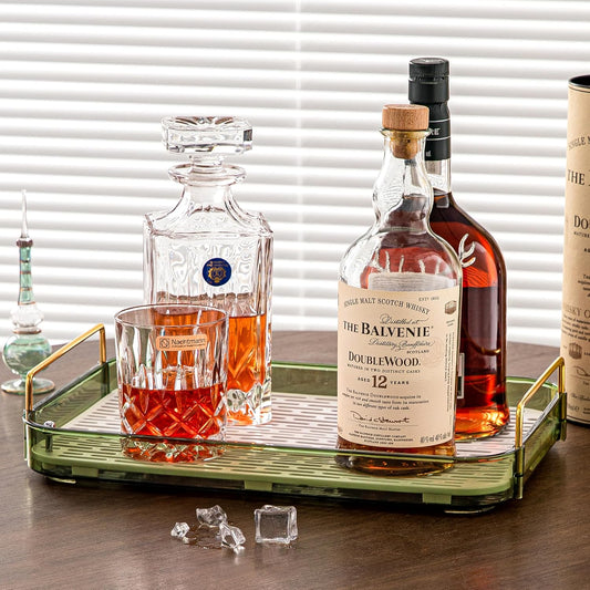 Coffee Bar Accessories, Station Organizers,Large Capacity Storage with Drain Board,Whisky Tray,Mug Tea Cup Holder Coffee Bar Organizer, Retro Green