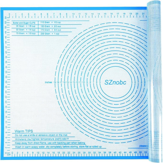 Extra Large Silicone Pastry Mat 36x24 Inch - Nonstick Baking Mats with Measurements, Great for Dough Rolling, Pastry, Pie Crust, Fondant, Cookies, Bread, Pasta, Pizza, Counter Mat