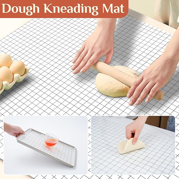 Silicone Baking Mat, 12 IN x 6 FT Free Cutting Baking Sheet,Non-Stick Reusable Dough & Pastry Mat,Non-Slip Silicone Mat Roll for Air Fryer Liner,Freeze Dryer,Oven Baking Pan,Kitchen Counter