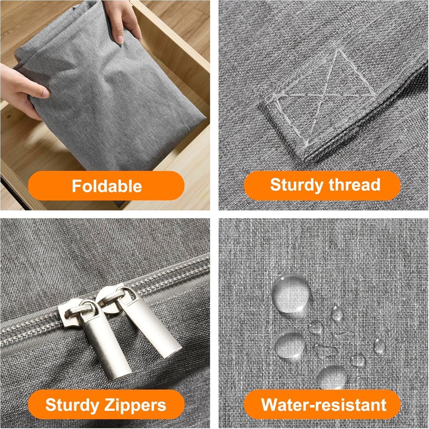 3 Pack 85L Comforter Storage Bags, Extra Large Bedding Storage Bags with Card and Clear Window, Reinforced Handles & Zippers, Foldable Closet Organizers for Blanket Pillow Clothes