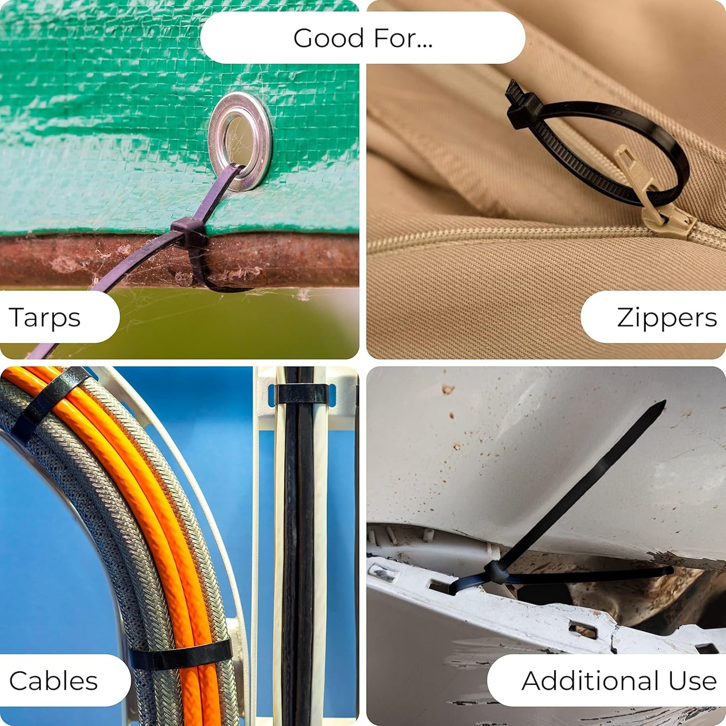 Bolt Dropper 12-Inch Black Zip Ties 100 Pack - Heavy Duty, Self-Locking Nylon Cable Ties for Indoor and Outdoor Projects - UV and Weather Resistant with 40 lbs Tensile Strength Wire Ties