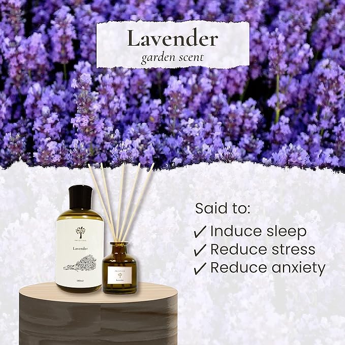 PRISTINE Lavender Dream Reed Diffuser for Home | Fresh Lavender & Eucalyptus Room Fragrance Reed Diffusers, Oil & Room Diffusers with Reeds Stick Set | Home Fragrance Scent Diffuser for Relaxation