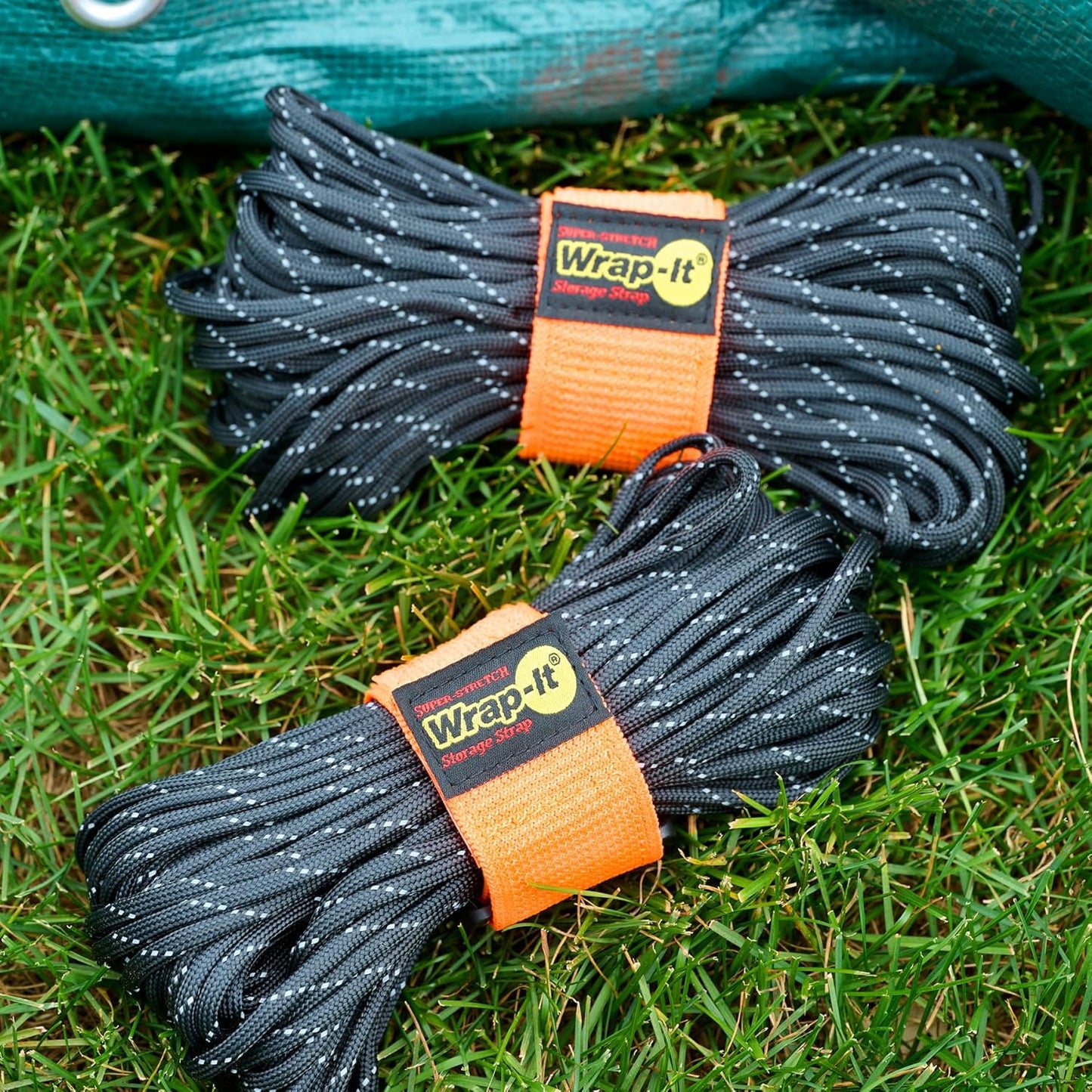 Super-Stretch Wrap-It Storage Straps - (10) 9" Orange - Elastic Hook and Loop Cinch Straps - Extension Cord Organizer, Hose and Cables Straps, Cord Wrap, Cord Keeper, Garage and RV Storage Accessories