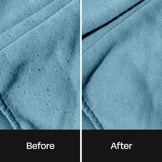 BUFF Fabric Shaver + Lint Remover, Sweater Defuzzer with 3 Motor Speeds, Remove Pills from Blankets, Couch, Clothing, Furniture, Stainless Steel Blade, USB-C Rechargeable – Black