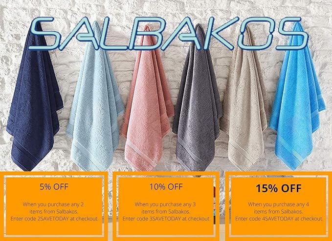SALBAKOS 100% Turkish Cotton Bath Mat Set 2-Piece - 20x34 inch, Premium Quality Hotel & Spa Collection, Soft, Absorbent, Long Lasting, Durable Bathroom Rugs | Made in Turkey (Rose, 2 Bath Mats)
