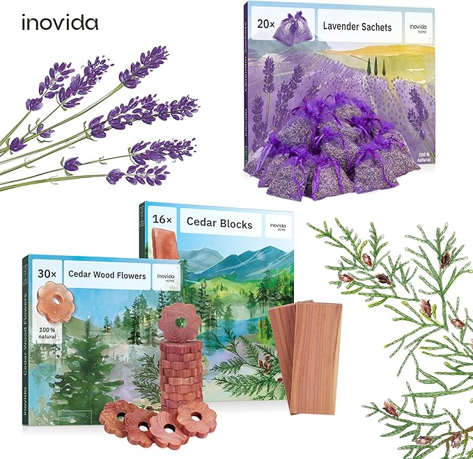 30 American Cedar Wood Rings – Stop Clothes Damage - Wardrobe Freshener – Premium American Cedarwood Flowers for Fresh Scent in Drawers and Closets - Cedar Clothes Hangers