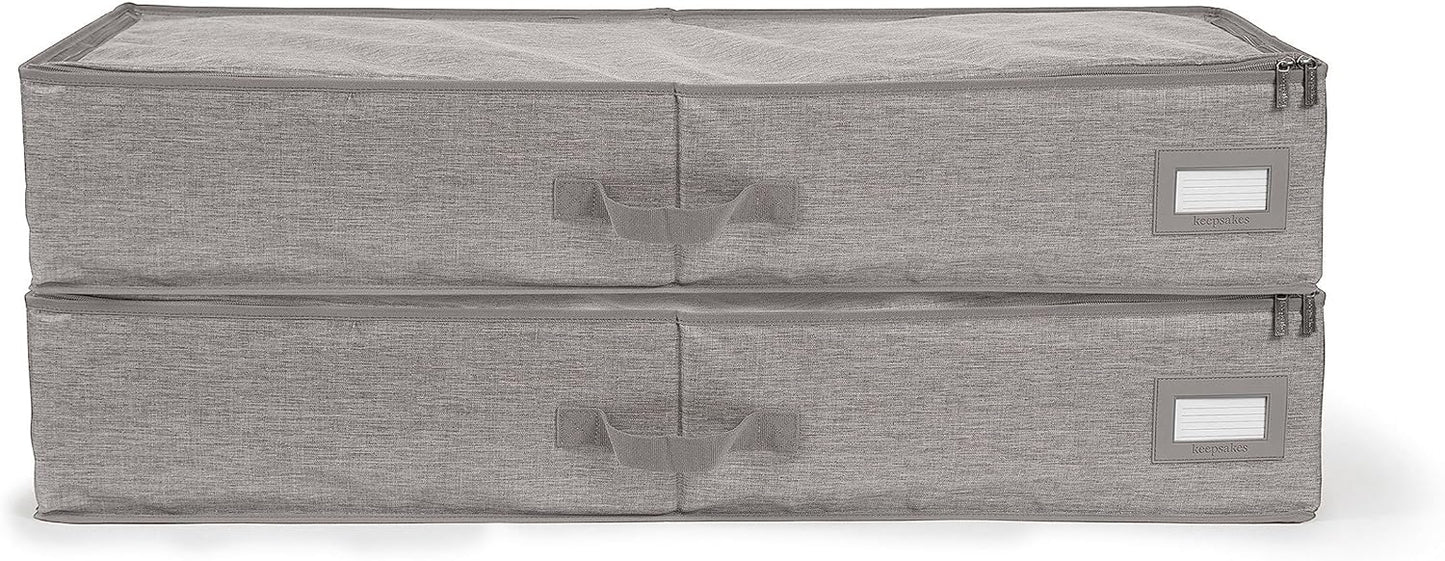 Covermates Keepsakes - Underbed Storage Bag - ID Window - Reinforced Handles - Indoor Storage, Grey Heather