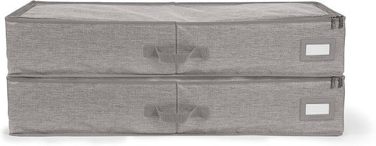 Covermates Keepsakes - Underbed Storage Bag - ID Window - Reinforced Handles - Indoor Storage, Grey Heather