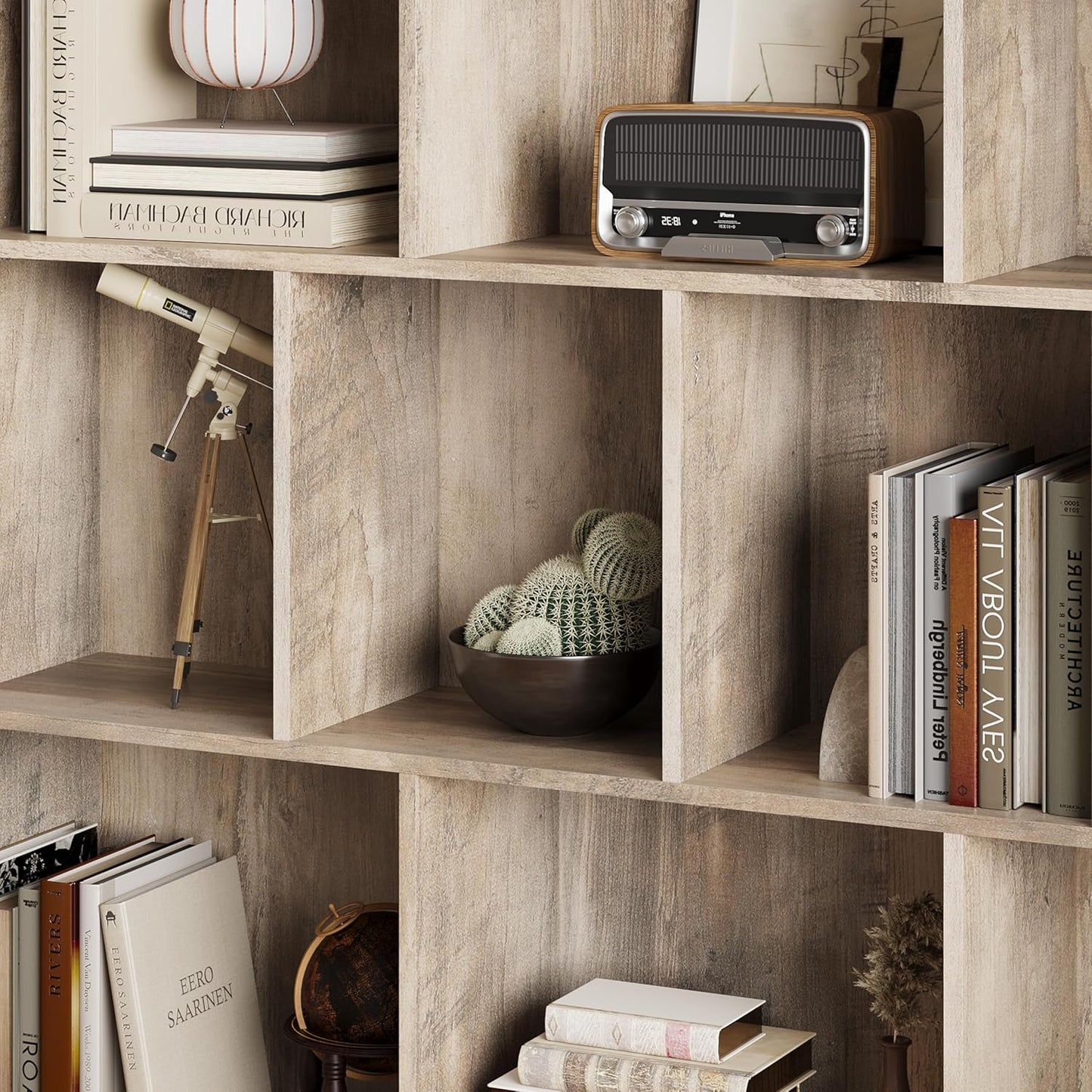 Book Shelf with 10-Cube, 43” Wide Bookshelf with Anti-Tip Device, 38” Tall Open Bookcase, Modern Display Organizer Book Case for Home Office, Entryway, Living Room, Bedroom, Study Room