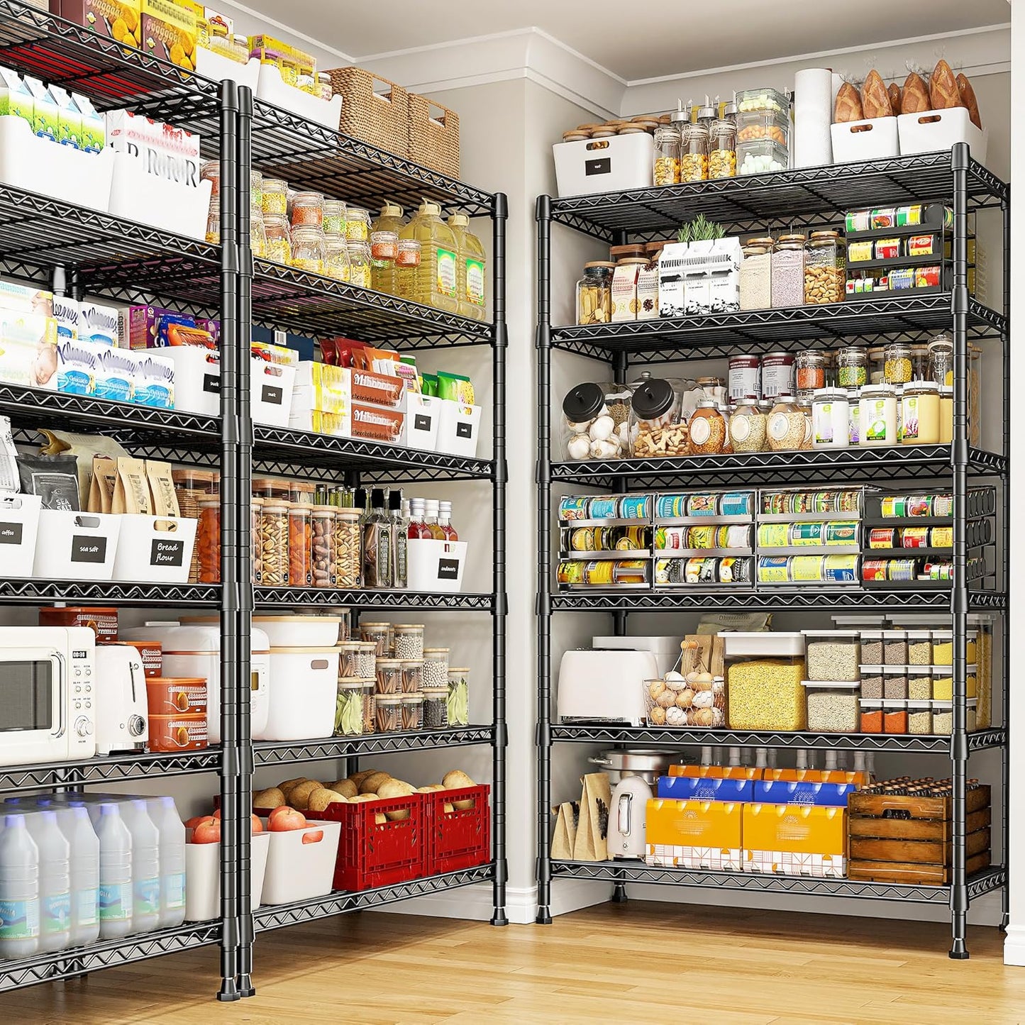 REIBII 71" H Metal Shelves 6 Tier Storage Shelves 1200LBS Adjustable Shelving Units and Wire Shelving Unit Storage Rack Shelf Metal Shelving, 71" H x 29" W x 14" D